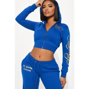 Tiger Lotus Ed Hardy Zip Front Hoodie - CobaltBlue 5