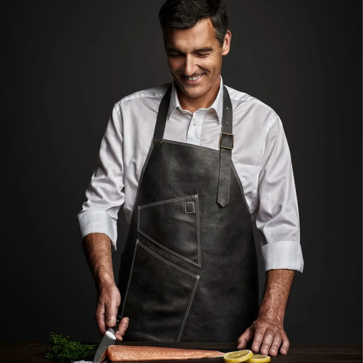 Protective Black Leather Apron