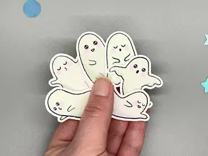 Ghost Themed Spooky Ghosties Sticker Flakes Die Cut Set