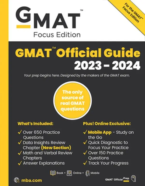 USED Book - GMAT Official Guide 2023-2024, Focus Edition: Includes Book + Online Question Bank + Digital Flashcards + Mobile App by Gmac (Graduate Management Admission Coun (Paperback) - english