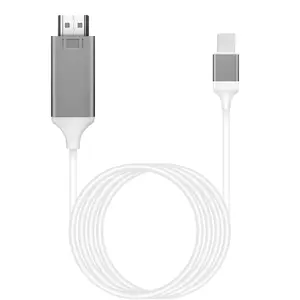 Lightning to HDMI Cable Compatible with iPhone Digital AV Adapter Supports 1080p HD video synchronisation Screen connector iPhone to HDMI interface Suitable for televisions, projectors and monitors 6.6 feet (approx. 2 metres) Black and white