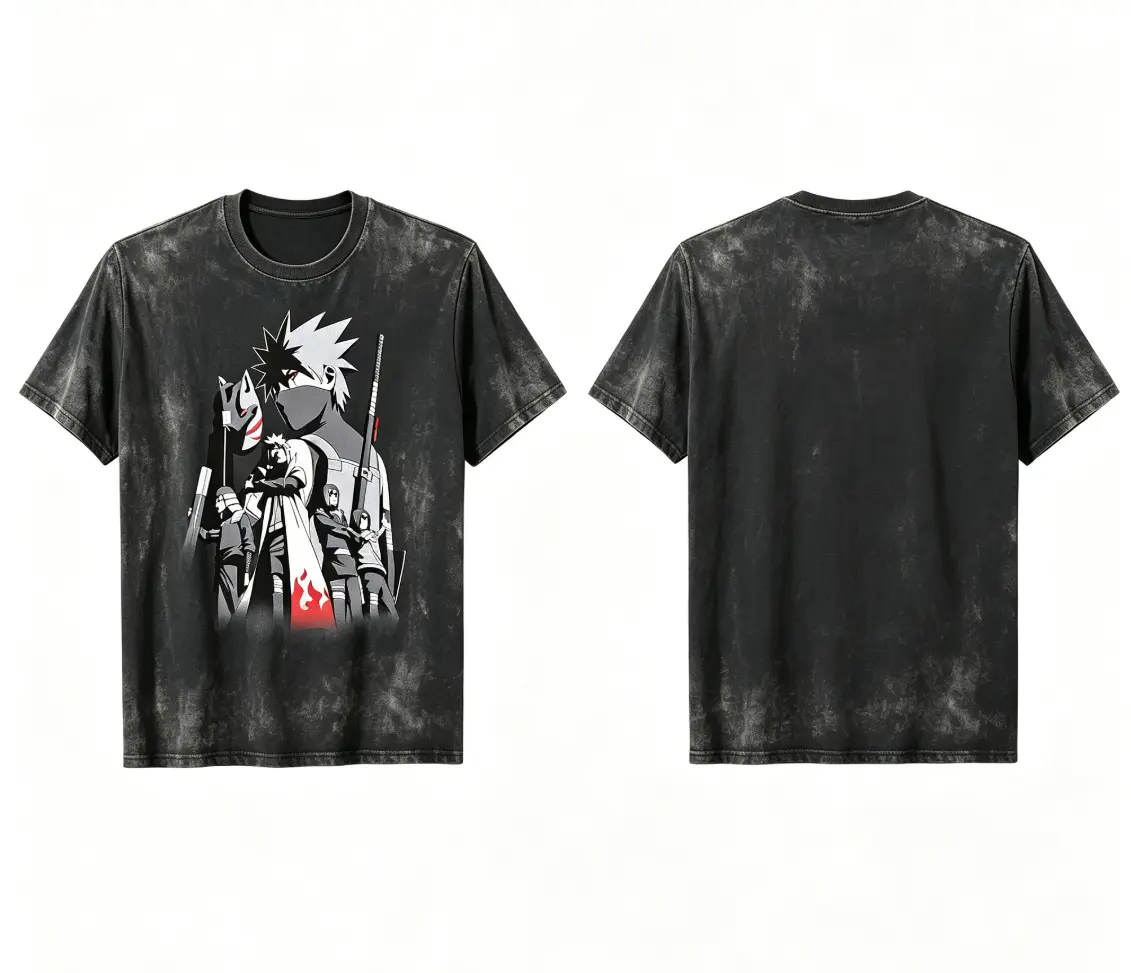 Naruto Shippuden Kakashi Story Limited Color Anime T-Shirt wrinkle-resistant fabric Unisex Vintage Graphic T-Shirt basic t-shirt wash loose fit vintage cotton breathable casual top seamless collar breathable short sleeve t-shirt retro staind