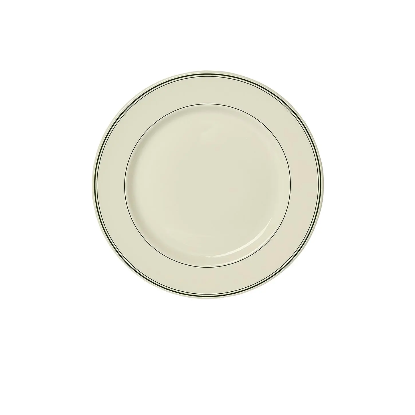 Fish's Eddy Greenband Main Plate, 10" Diameter Stoneware Food-Safe Plate, Microwave Safe Kitchen Tableware