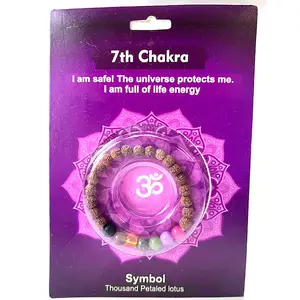 Crown Chakra Rudraksha Bracelet Sahasrara 7th Chakra