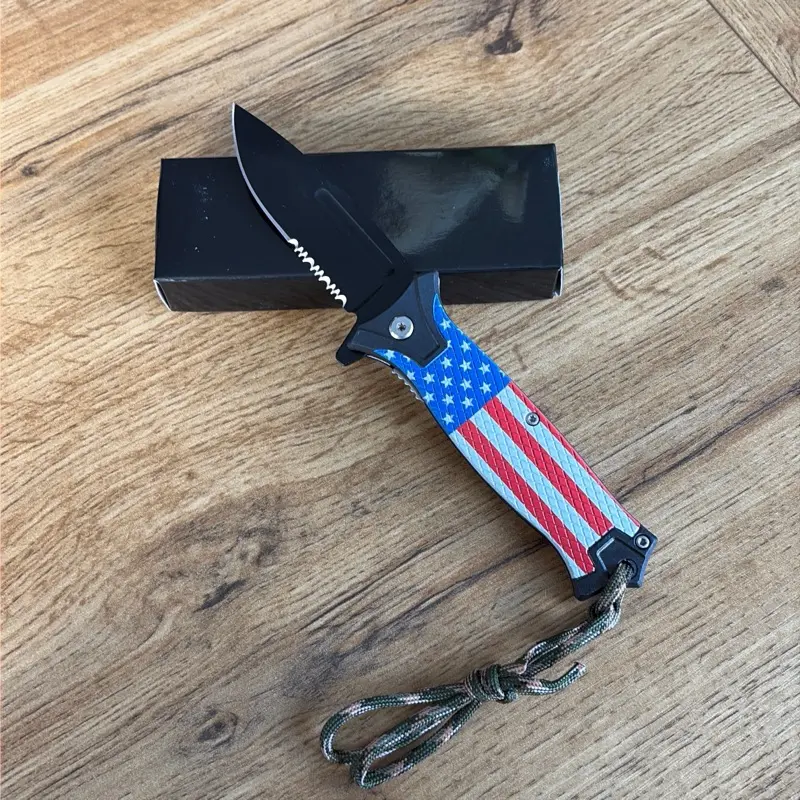 USA-Made Pocket Knife with Paracord, EDC Everyday Carry Tool