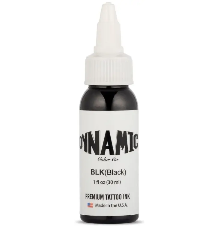 Black Tattoo Ink, Long Lasting Vivid Color, Sterilized, Made in USA (1 oz Bottle)