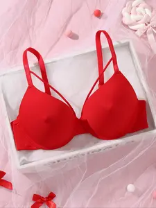 Women's Seamless Push-Up Bra with Smooth Lift Design, Comfortable Fitted Everyday Wear, Medium Support, Sexy Style, All Seasons, Seamless Soft Wirefree