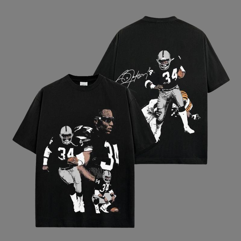 🎉 [100% cotton] Game Day Outfit Bo Jackson 34 Acid Washed Lightweight 100% Cotton T-Shirt, The Bo Knows Shirt, The Raiders  Shirt, Sunday Football Shirt, Game Day Shirt