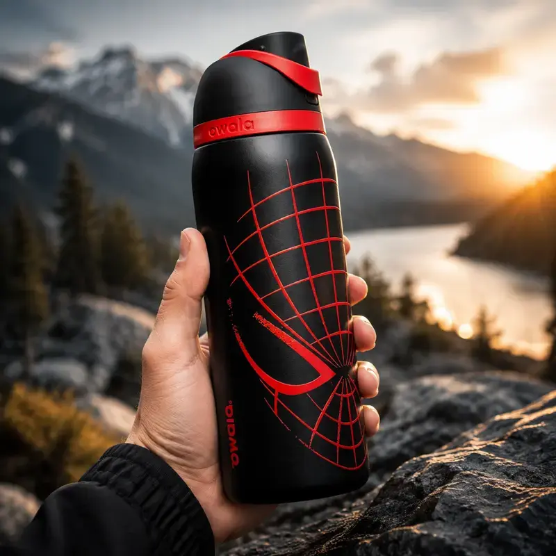 Owala 24oz & 32oz SpiderMan Insulated Stainless Steel Water Bottle, Leak Proof One-Hand Flip Lid, Portable Sports Travel Tumbler for Gym, School, Work & Commute