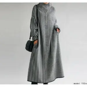 Womens Oversized Sweater Dress Mock Neck Long Sleeve Casual Warm Chunky Knit Fall Winter Maxi Dresses