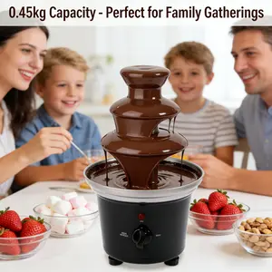 3-Tier Chocolate Cheese Slap Fountain 1lb Capacity 2026 Trending 430 Stainless Steel 40W 120V with 6 Forks Food Tray for Party Wedding Gathering Play Marshmallows Rotating Spiral Rod