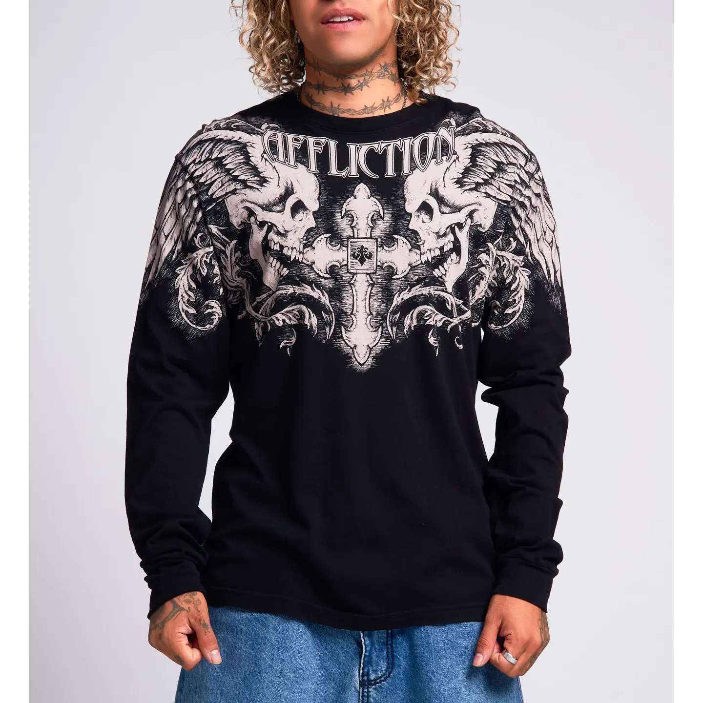 Affliction Men's T-shirt Winged Up LS