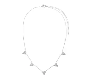 Diamonique x Jennifer Miller Heart Station Necklace, Sterling
