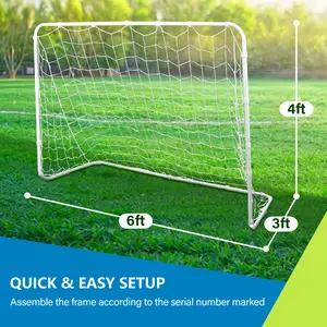 Zeny 6FT x 4FT Portable Soccer Goal Net with Frame, Soccer Training Equipment for Kids' Backyard Practice