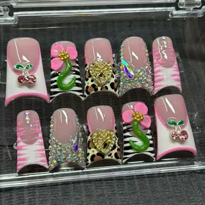 fuchsia luxe- hand-made press ons