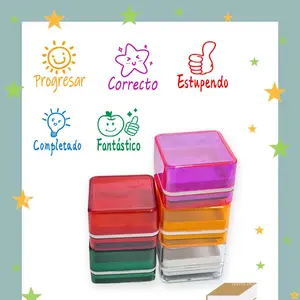 Spanish Encouragement Stamp Set, 5 Counts/set Colorful Stamp with Ink Pad, Teacher Stamp, Office Stationery & Supplies