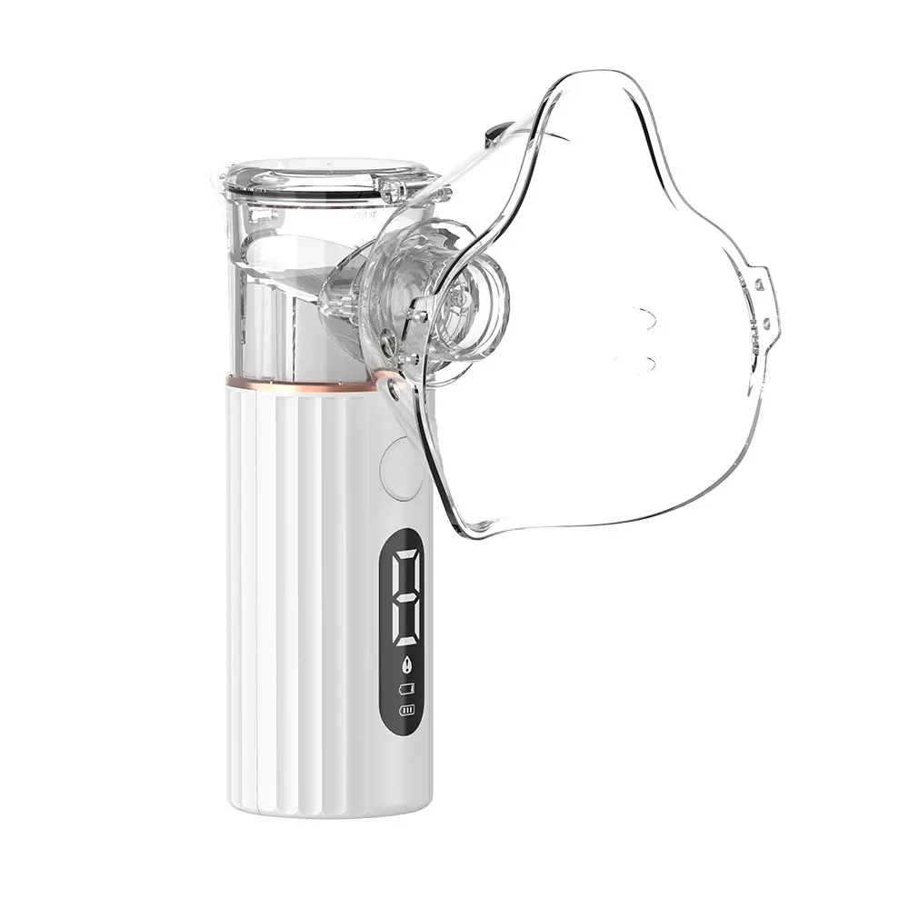 Handheld Portable Mesh Nebulizer with LED Interface & Auto-Cleaning Breathing Nebulizer for Adults & Kids & Pets at Home