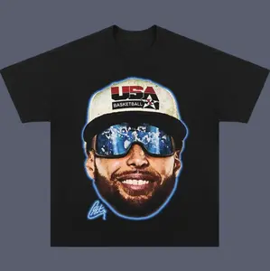 Big Head CURRY Vintage Tee, USA STEPHEN CURRY T-Shirt, Unisex Basketball Shirt, Graphic Tees, Sweatshirt Menswear Womenswear Streetwear
