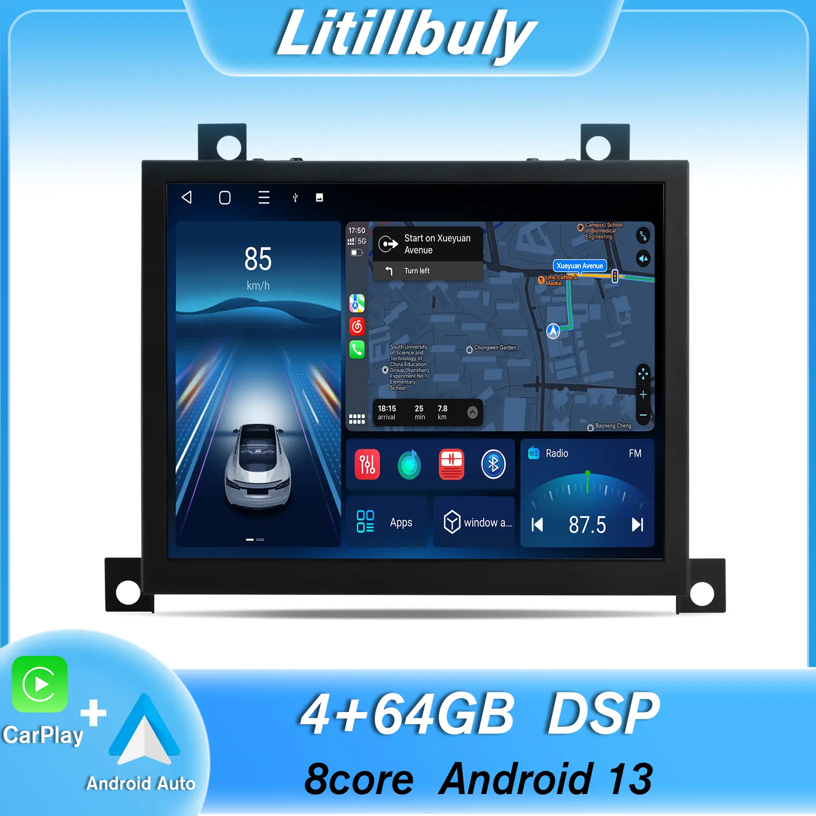 Car Stereo for Dodge Charger/Challenger 2015 2016 2017 2018 2019 Touchscreen Radio with Android Auto Wireless Carplay, Bluetooth WIFI supports GPS Navigation DSP FM