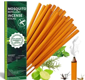 Extra Large Mosquito Repellent Sticks 24 Pack, Natural Citronella Oil Outdoor Patio Indoor Use Long-Lasting 2-Hour Burn Time, Insect & Pest Repellers