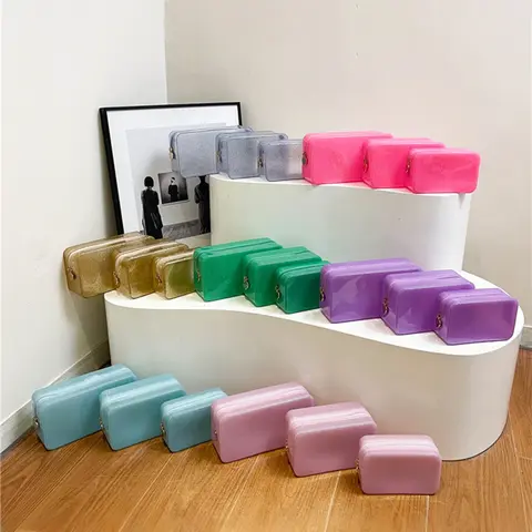 Large Capacity Waterproof Toiletry Bag, Rubber Jelly Makeup Case, Cosmetic Storage Bag, Business Travel Organizer, Zipper Design, Portable,Thanksgiving gifts, men's gifts