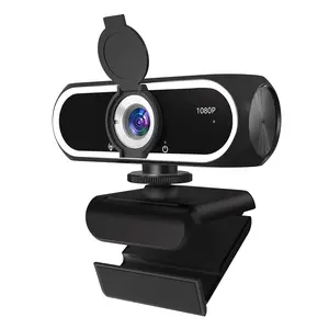 1080P HD Webcam with Microphone, Auto Light Correction & Plug and Play USB Camera for Zoom Meetings, Remote Work, Online Classes, Streaming, Teams, Skype & Google Meet