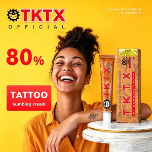 TKTK-Gold 80% Tattoo Numbing Cream – Get Rapid Pain Block That Lasts 6-8 Hours from a Single Application-10g Portable Tube -for Tattoo，Punching and waxingSession - relieve pain and provide comfort-Suitable for all skin types
