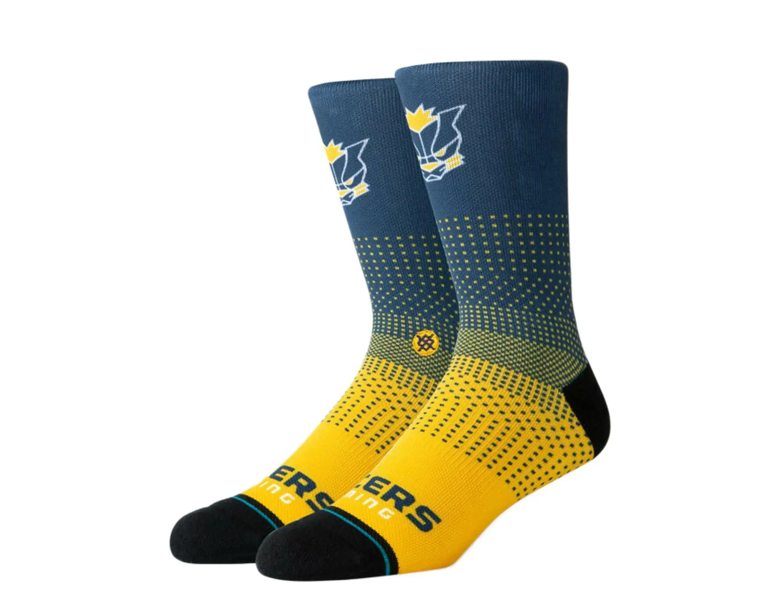Stance Casual NBA Indiana Pacers Gaming 2K Crew Socks in Navy/Yellow | Men's
