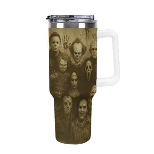 Halloween Horror Tumbler Stainless Steel Tumbler , Insulated Scary Movie Characters Tumbler, Horror Film Tumbler ,Scary Clown Cup ,Gift for Movie Lover