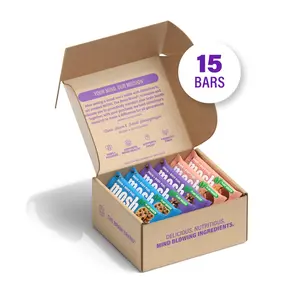 MOSH Plant Powered Variety Pack Protein Bars - 15 Bars, Plant Protein, Gluten-Free, High Fiber, 6+ Brain Nutrients, Chocolate Chip, Peanut Chocolate Chip, Hazelnut Chocolate Chip