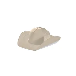 TAN COWBOY SNAPBACK: 5 PANEL - BLANK