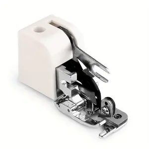 Durable Easy-Glide Side Cutter Overlock Presser Foot for Low Shank Sewing Machines - Perfect for Singer & More - Stainless Steel, White