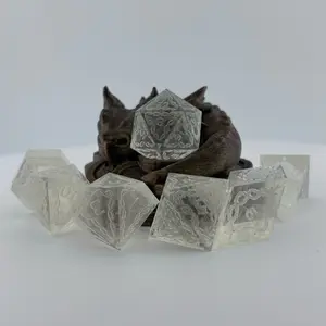 Handmade Custom Artesian 7pc D&D Dice Set Single Casted Numbered Druidic Vines Style for Roleplaying Games