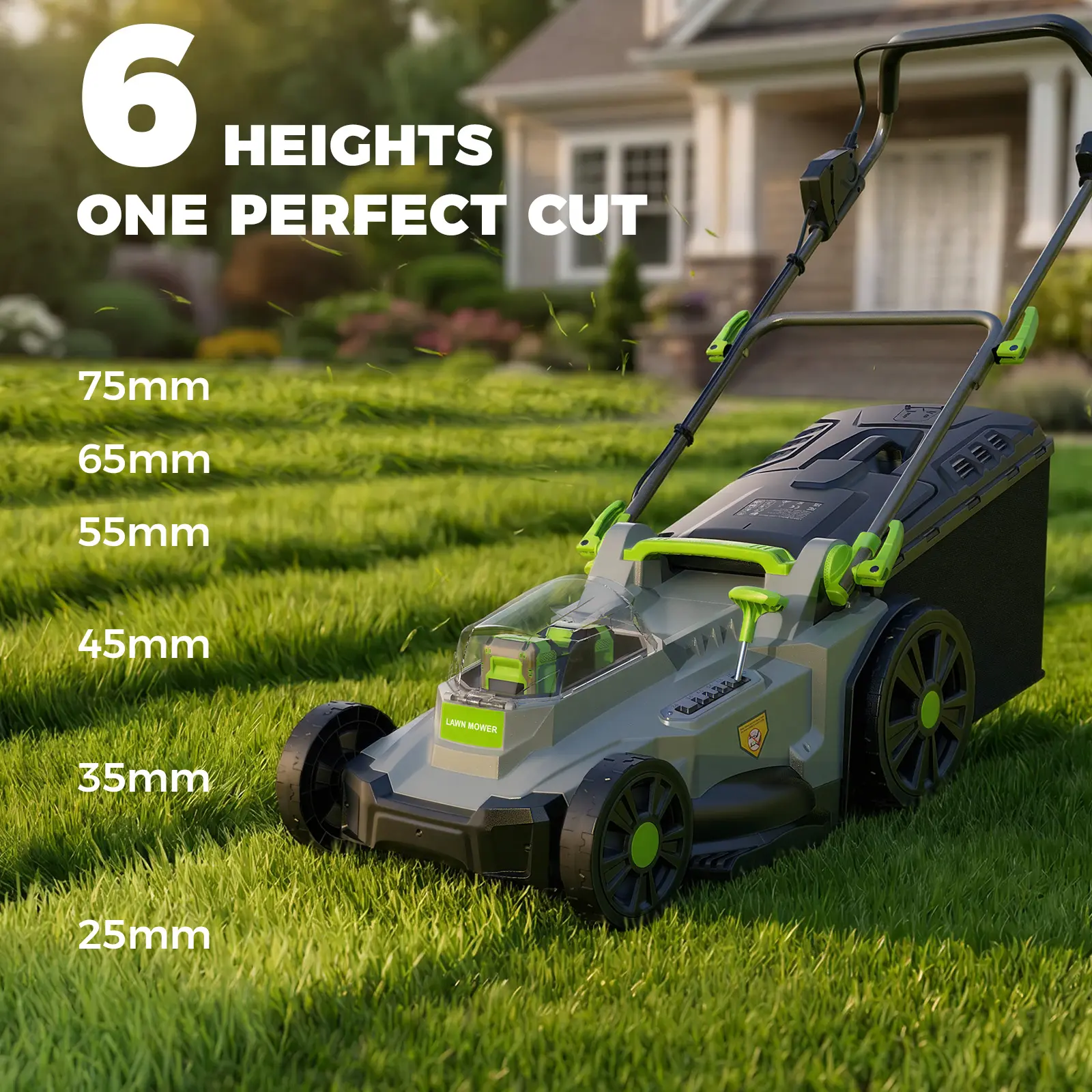 17" Cordless Lawn Mower, 40V Electric Lawnmower for Garden/Patio/Yard/Village Life/Pasture 2 x 20V 4.0Ah Battery, 17 inch Cutting Width, 6 Adjustable Height, 50L Grass Bag, Bagging Mode&Mulching Mode