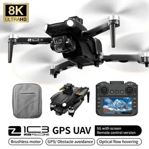 GPS Brushless Foldable Drone with 4.5" HD Screen Controller, Adjustable Camera, Stable Flight System, Smart Return-to-Home, Auto Takeoff & Landing, Beginner-Friendly RC Quadcopter for Outdoor Photography & Gift, Kids & Adults