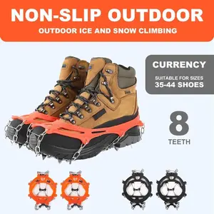 Ice Cleats for Shoes and Boots, Lightweight Crampons Anti-Slip Traction Snow Grips for Walking, Daily Commuting, Hiking Outdoor Winter Use for Men Women One size fits all