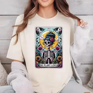 The Plant Lover Shirt ,Gift For Gardener Skeleton Tarot,The Plant Lover Tarot Card Shirt