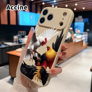 Soft Case Compatible with iPhone 17 Pro Max 16 Plus 15 14 13 12 11 Air XR E Rooster Duel Drama Full Coverage Lightweight Protective Cover Gift for Girl