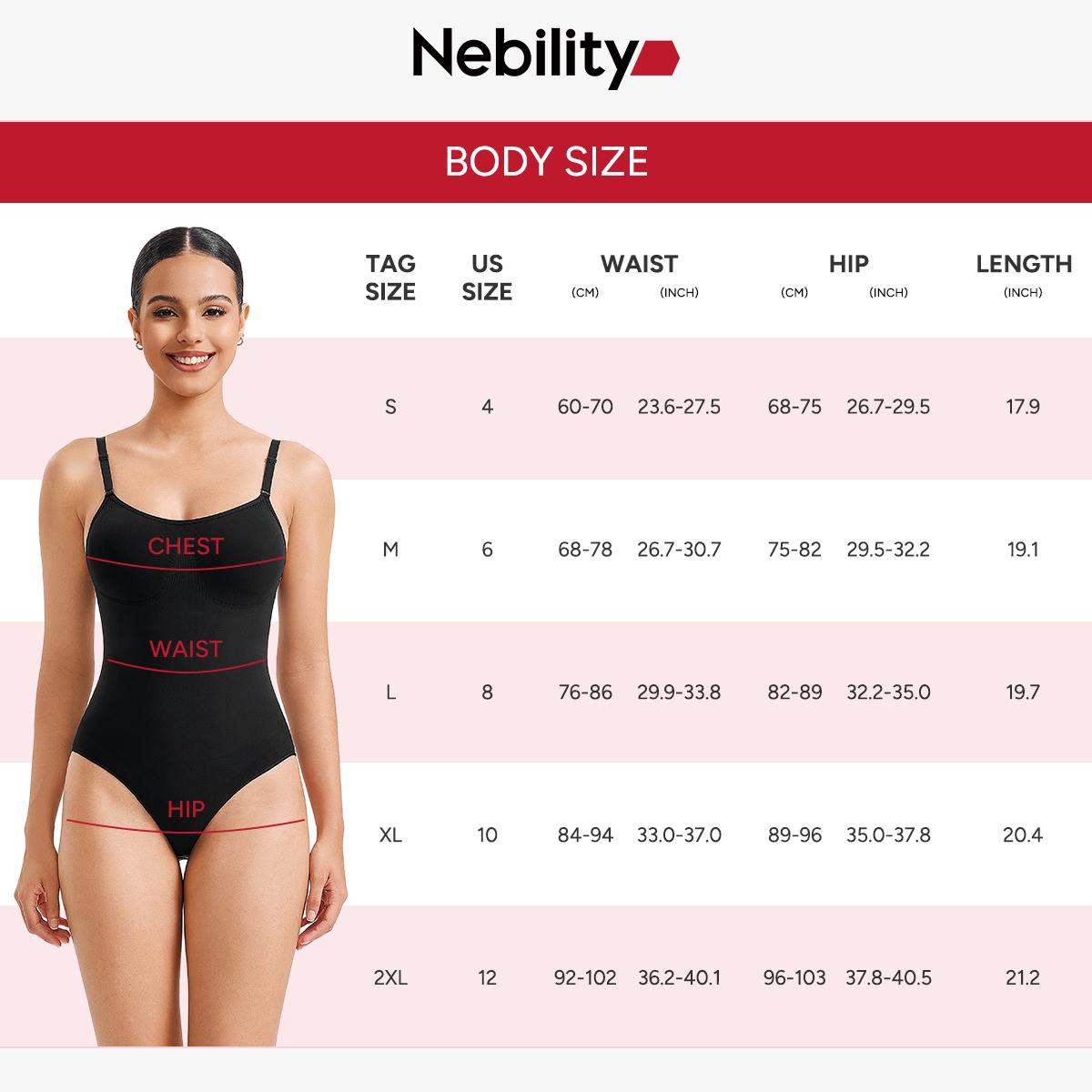 Nebility (Fabric Upgrade) Women's Shapewear Bodysuit - V-Neck Spaghetti Strap, Tummy Control & Hip Lift, Shockproof Basic Bodysuit Womenswear  Minimalist Vneck SpringStatements