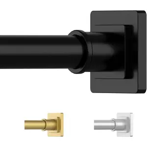 Shower Curtain Rod Adjustable 31-79", Anti-Rust Shower Rod & Spring Tension Shower Rod No Drill, Black Shower Curtain Rod for Bathroom Tension Rod