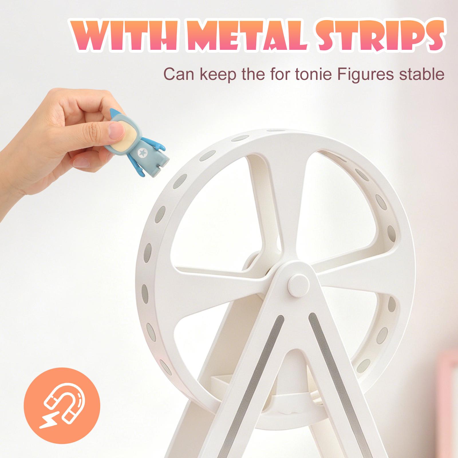 For Tonies Box Organizer Storage Shelf 360° Ferris Wheel, Magnetic Floating Shelves for Generation 1 & 2 Player Tonies Figures box, Display Collection 50~70 Characters