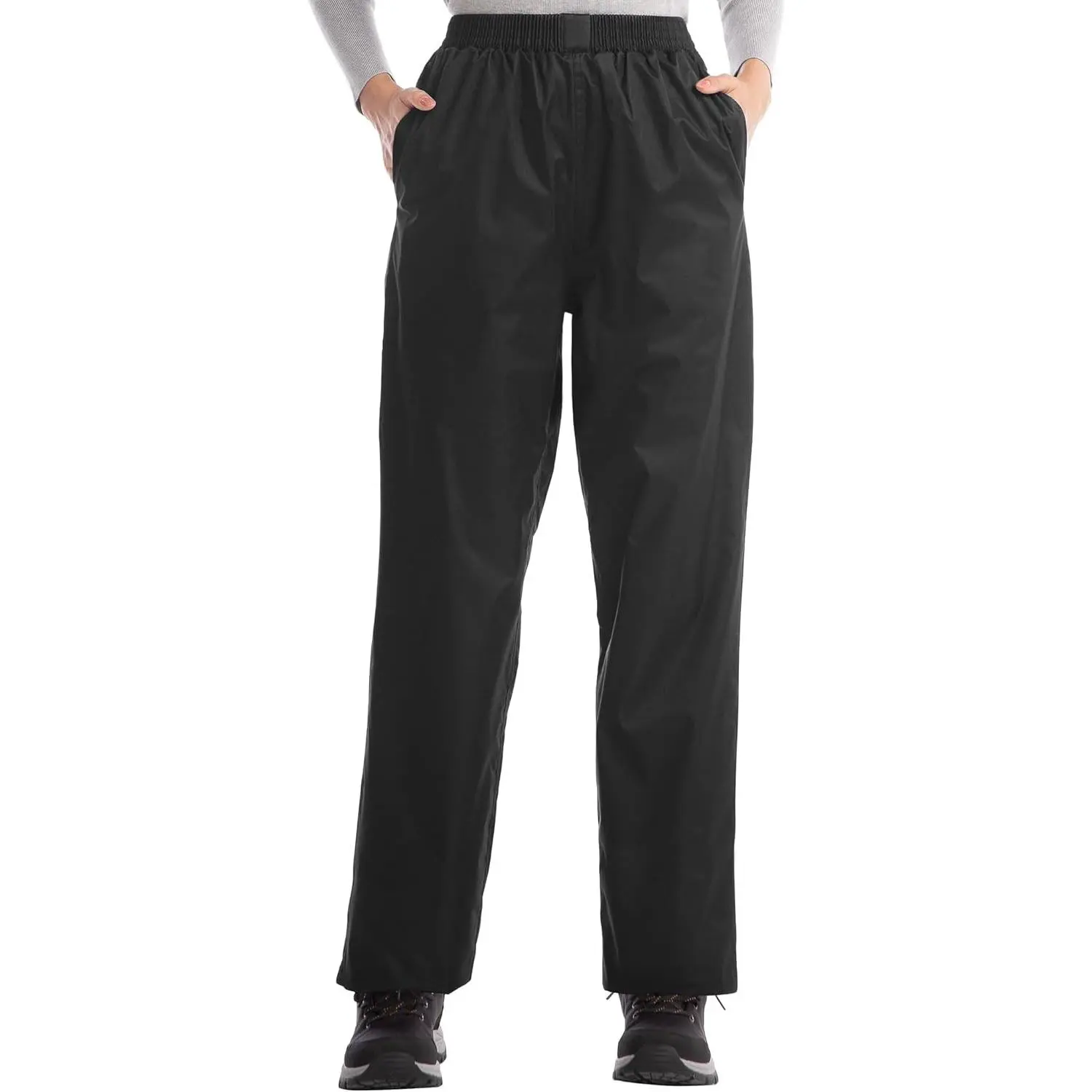 iCreek Women's Rain Pants Waterproof Hiking Pants Windproof Lightweight Over Pants Work Rain Outdoor for Golf, Fishing