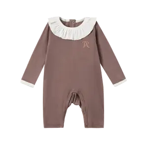 Classic Long-Sleeve Ruffled Collar Romper