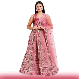 Radiant Red Velvet Lehenga