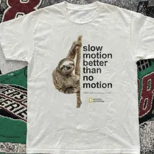 National Geographic Slow motion better white t-shirt