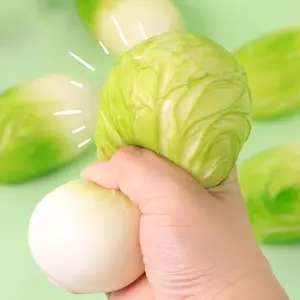 Squishy Simulated Cabbage Squeeze Toy Stress Relief Soft Rubber Venting Fidget Toy Realistic Vegetable Shape Stress Relief Toy