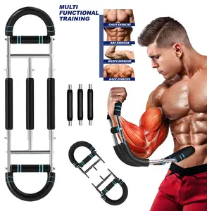 Arm Trainer, Adjustable Chest Workout Equipment, Arm Trainer for Men, Chest Trainer for Men, Shoulder Muscle Training, Portable Spring Resistance Home Fitness Equipment Home Gym Machine Push Up Bars