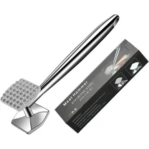Meat Tenderizer 304 Stainless Steel Meat Hammer -  Meat Tenderizer Mallet Stainless Steel - Pounder For Tenderizing and Pounding Steak, Beef And Poultry,Dishwasher safe.