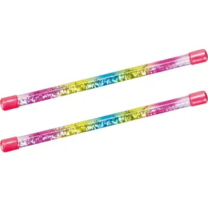 Magical Glitter Water Baton - Liquid Sparkle Wand for Twirling, Dance, and Play - Perfect for Kids and Performers (18 Inch 2 Pack)