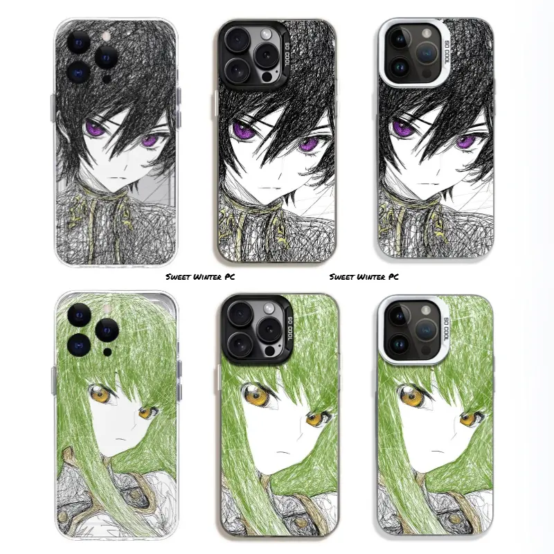 Luxury Comic Anime Code Geass Couple Phone Cases For iPhone 17 Promax Pro Air 16 Plus 15 14 13 12 11 Shockproof Protective Cover Perfect Christmas Halloween Birthday Gift
